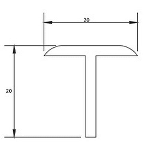 20x20 uPVC White T Profile Angle Trim