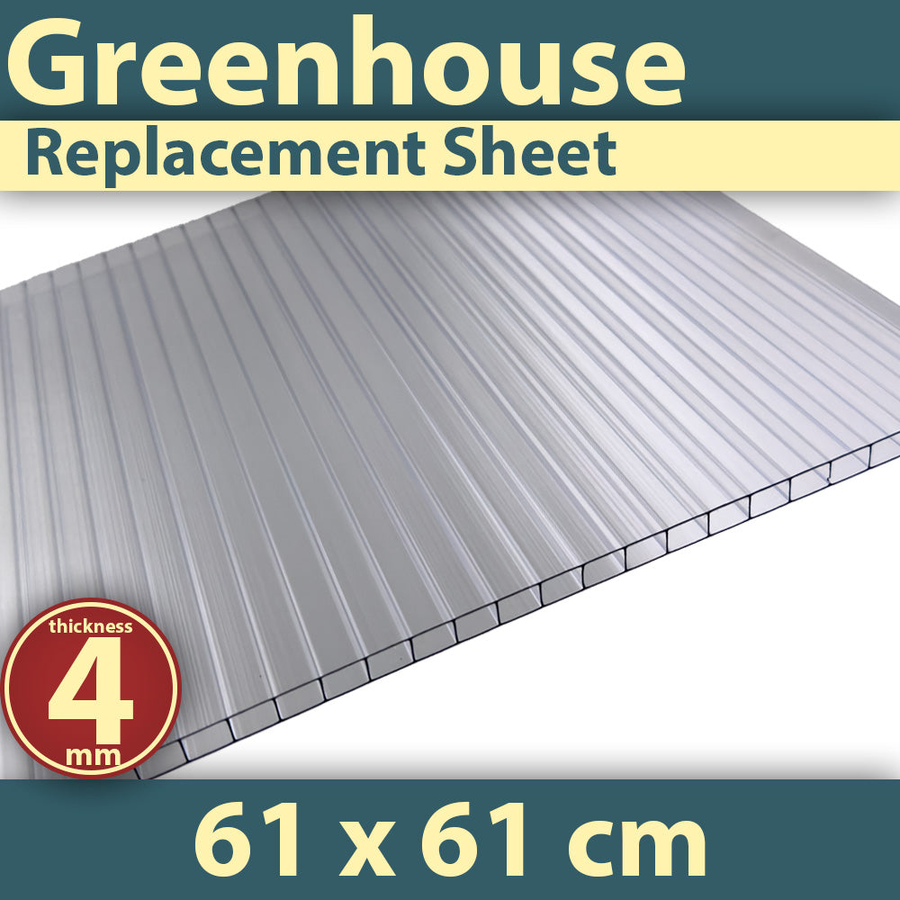 4 mm (2 ft L x 4 ft L / 61 cm L x 122 cm L - lățime x lungime) Foaie de acoperiș din policarbonat Înlocuire transparentă pentru seră 10 ani garanție Protecție UV 1 foaie