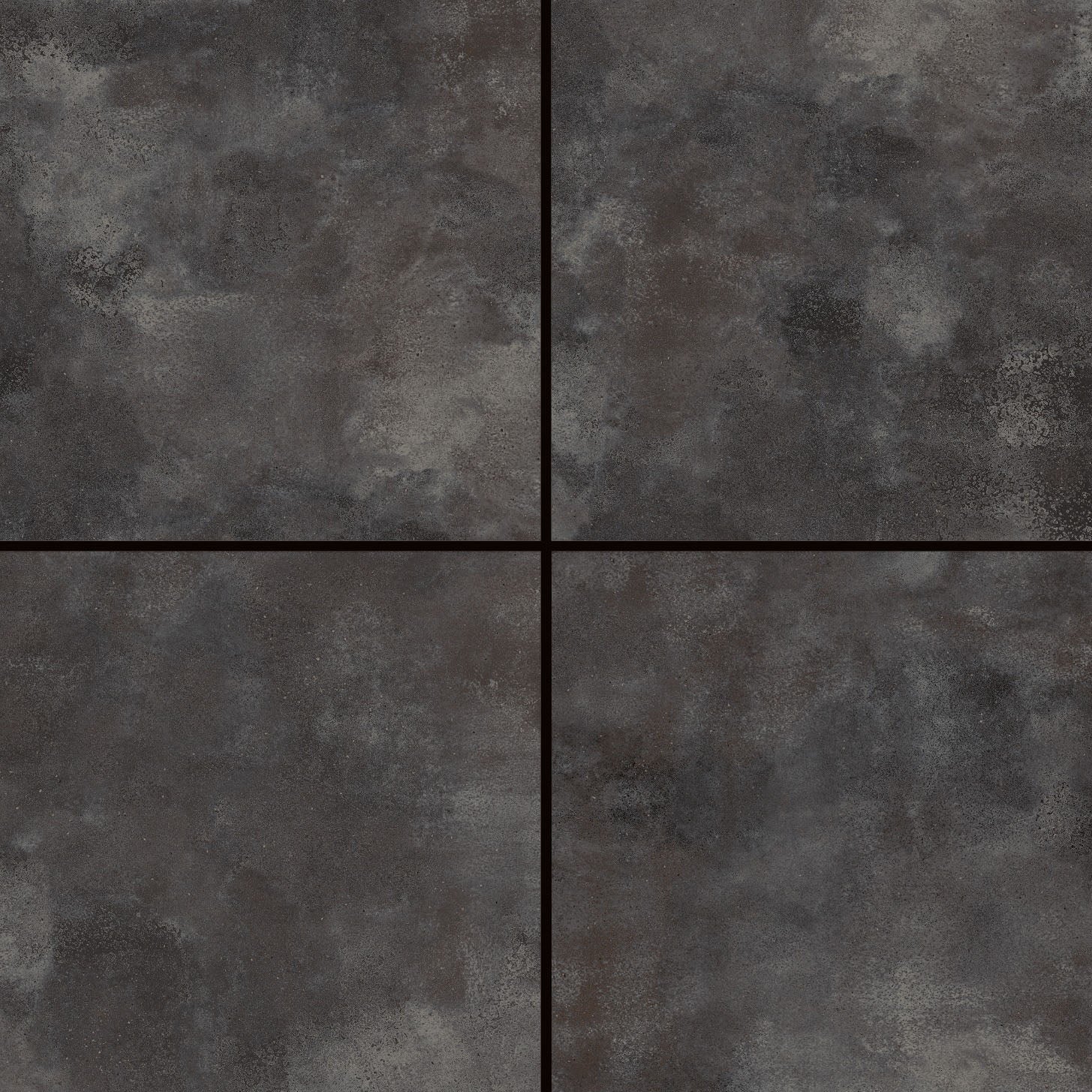 Aiken Black Rectified Rustic Porcelain (600mm x 600mm) Wall And Floor Tiles