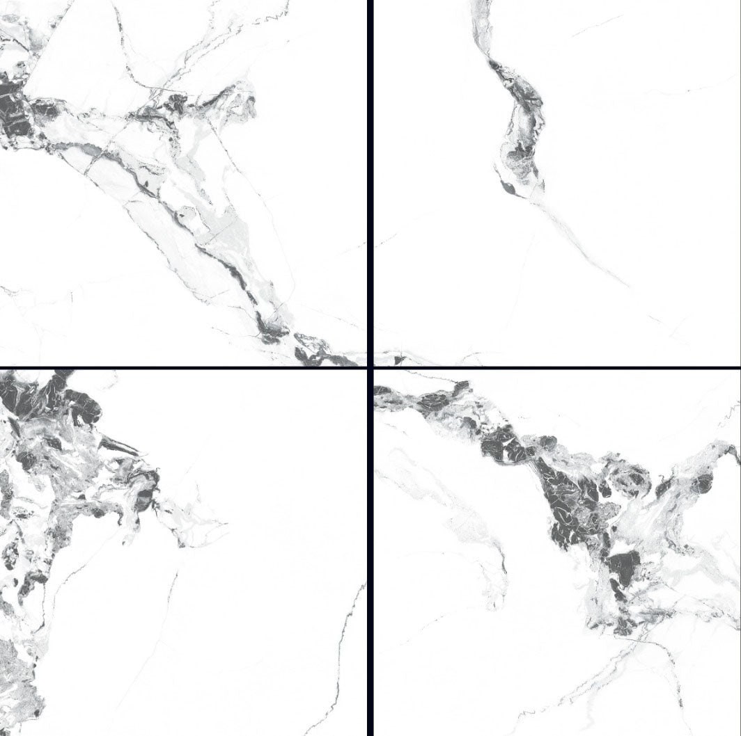 Mexise Statuaria Rectified Glossy Porcelain (600mm x 600mm) Wall And Floor Tiles