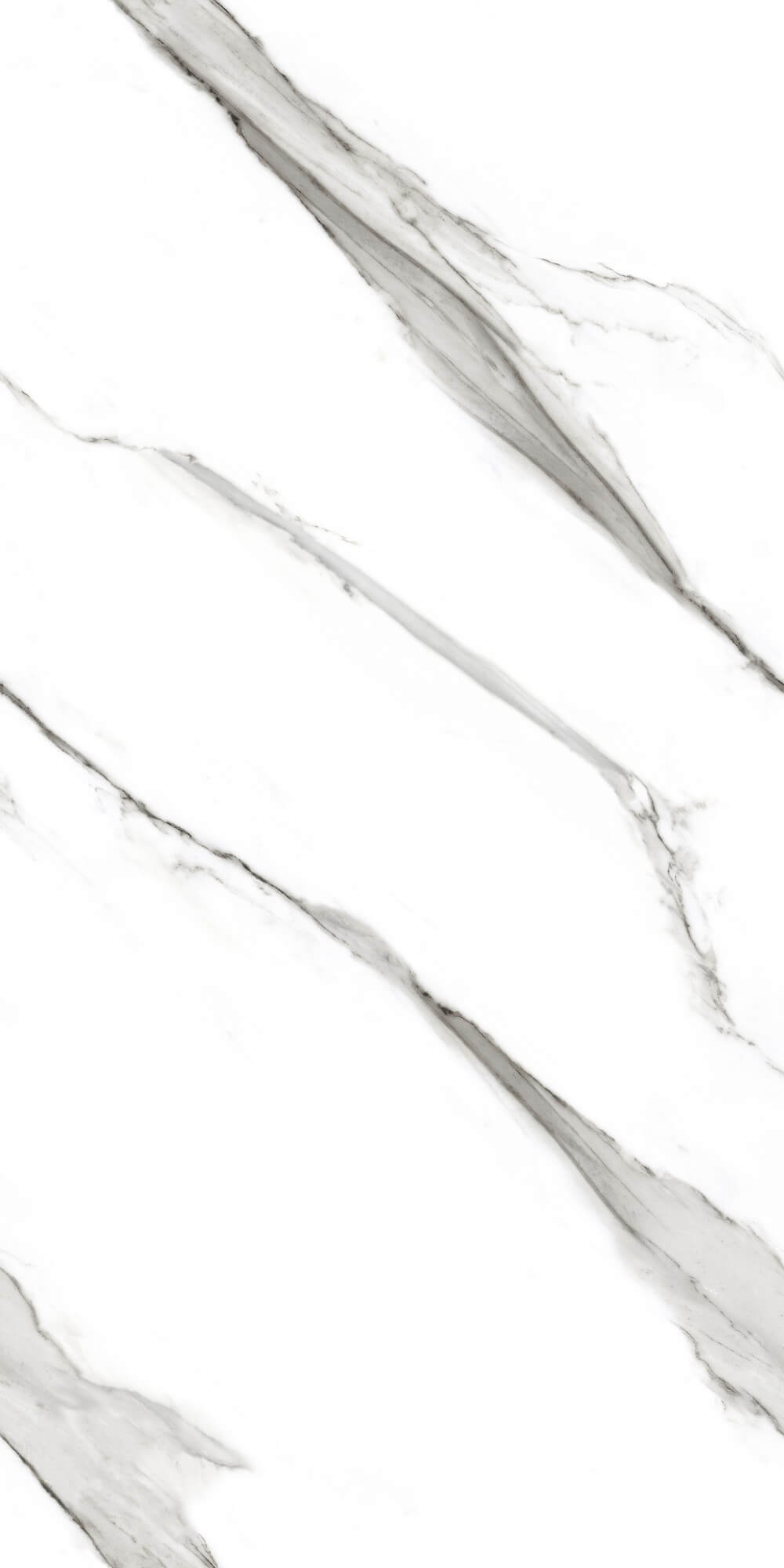 Royal Statuario Porțelan cu efect de piatră lucios, rectificat fără sfârșit, format mare, 800x1600 mm, gresie și pereți