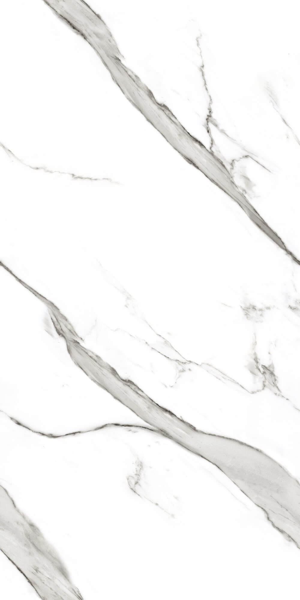 Royal Statuario Porțelan cu efect de piatră lucios, rectificat fără sfârșit, format mare, 800x1600 mm, gresie și pereți