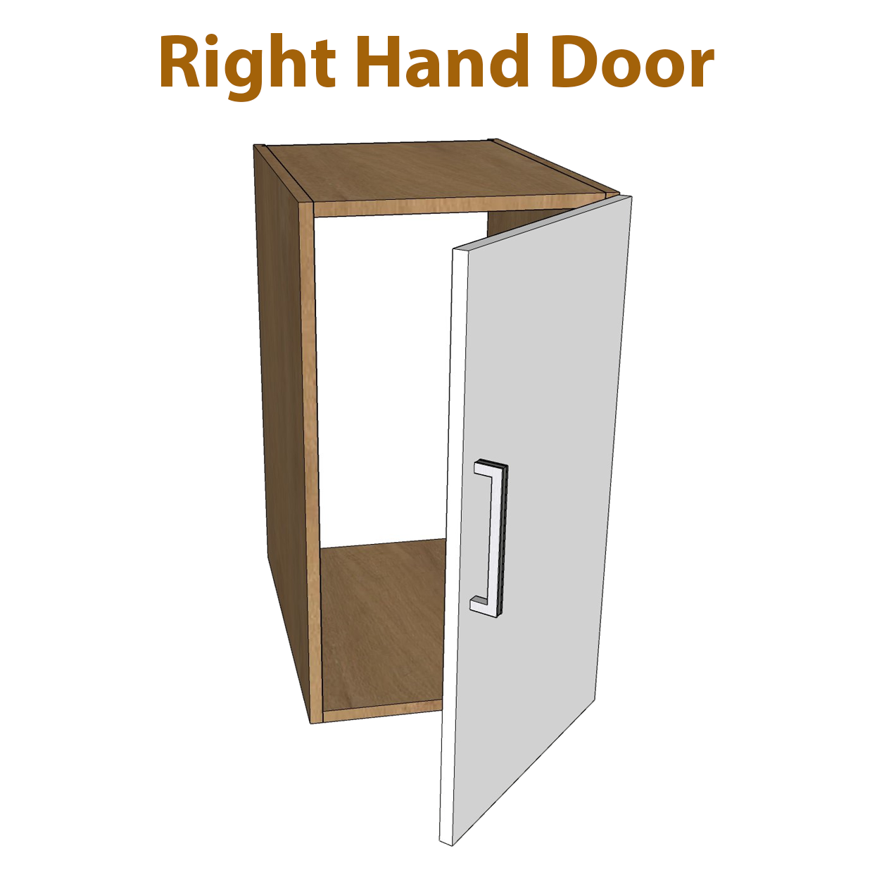 Kitchen Cabinet Door With 2 Hinge Holes-Melamine Glossy White H:(110-715mm)