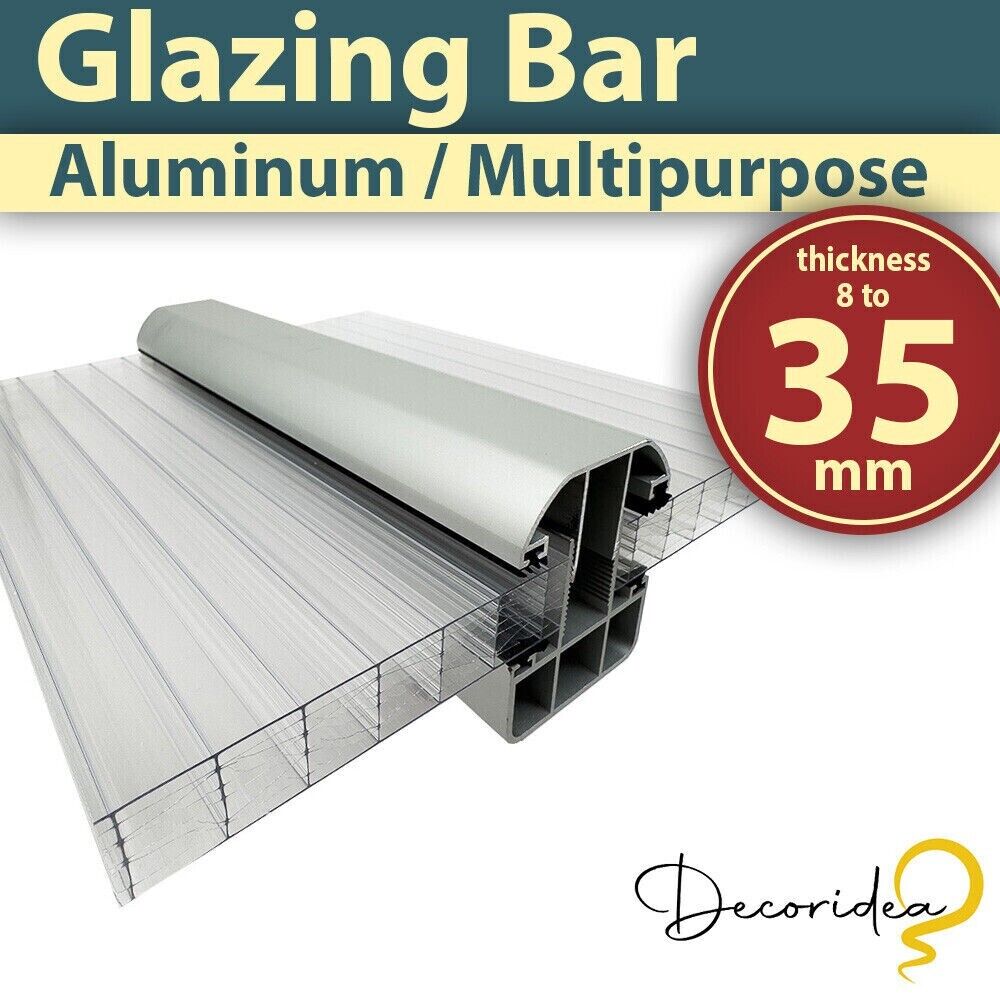 Aluminum Profile Self Supporting Rafter Glazing Bars Porch Canopy Glass Polycarbonate 8mm to 35mm 4mt+ to 6mt (Special Delivery)