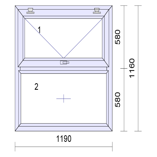 Cadru de fereastră cu geam dublu din uPVC și sticlă 85 mm UK 2 Garnitură - Dimensiuni multiple
