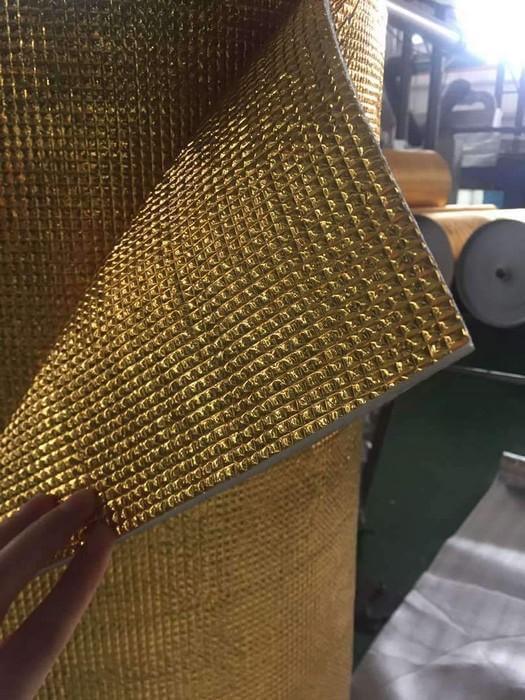 5mm Foil EPE Foam Insulation Underlay Double Sided Grid Golden Colour