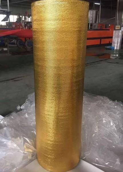 5mm Foil EPE Foam Insulation Underlay Double Sided Grid Golden Colour