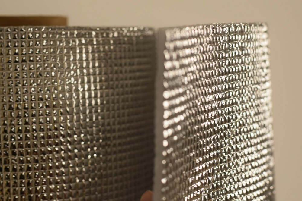 5mm Foil EPE Foam Insulation Underlay Double Sided Grid Silver Colour