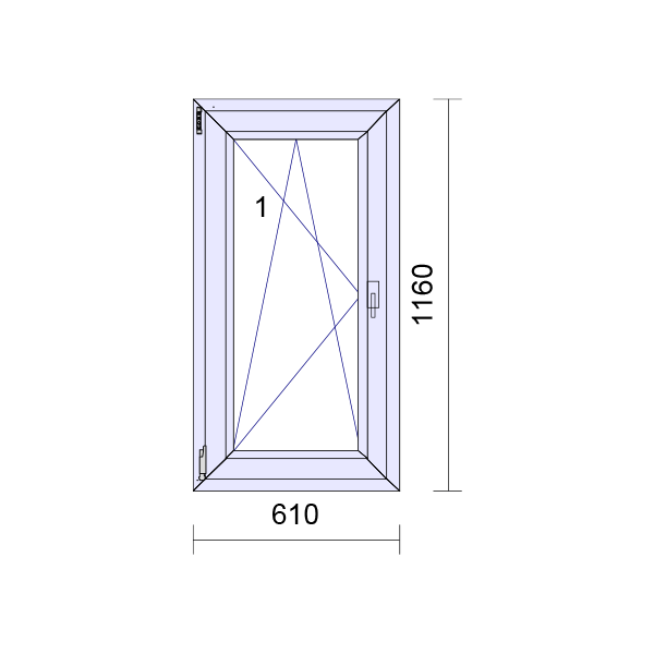UPVC Uchylna i obrotowa rama okienna z podwójnymi szybami i szkłem 70 mm Uszczelka UK 2 - wewnętrzna biała zewnętrzna antracytowa