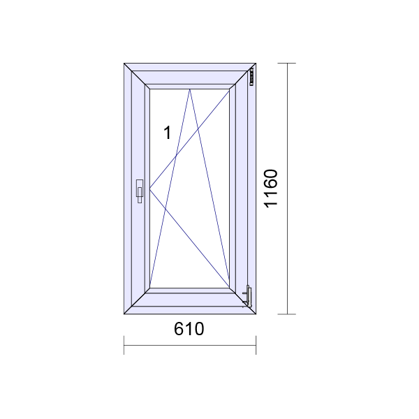 UPVC Uchylna i obrotowa rama okienna z podwójnymi szybami i szkłem 70 mm Uszczelka UK 2 - wewnętrzna biała zewnętrzna antracytowa
