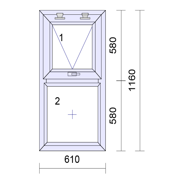Cadru de fereastră cu geam dublu din uPVC și sticlă 85 mm UK 2 Garnitură - Dimensiuni multiple
