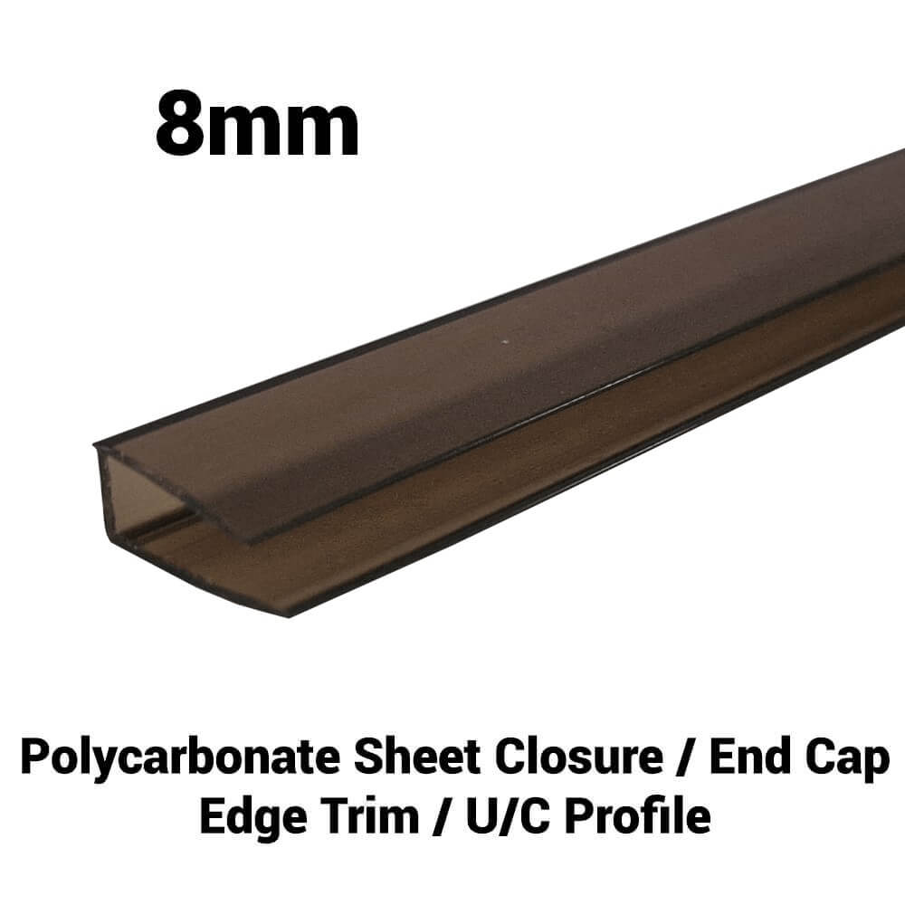 Profil U din policarbonat de 8 mm bronz Diverse dimensiuni 10 ani garanție
