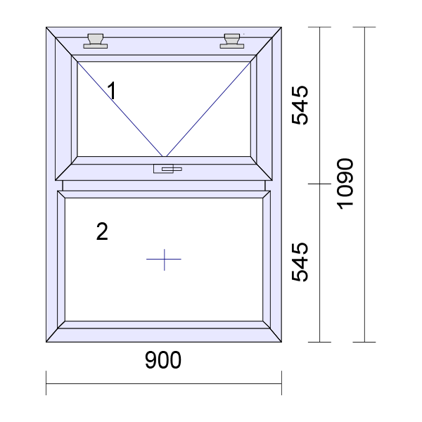 Cadru de fereastră cu geam dublu cu geam dublu din uPVC, 70 mm UK 2 garnituri de etanșare - interior alb exterior antracit
