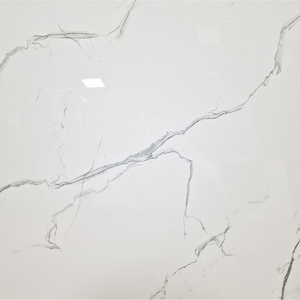 Alaska White Rectified Polished Porcelain (600mm x 600mm) Wall and Floor Tiles