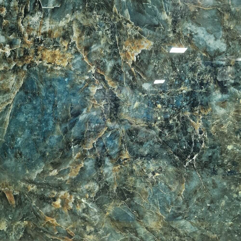 Almond Green Rectified Glossy Stone Effect Porcelain (1000mm x 1000mm) Wall and Floor Tiles