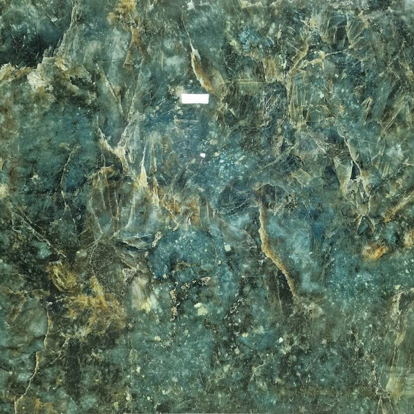 Almond Green Rectified Glossy Stone Effect Porcelain 1000x1000mm Wall
