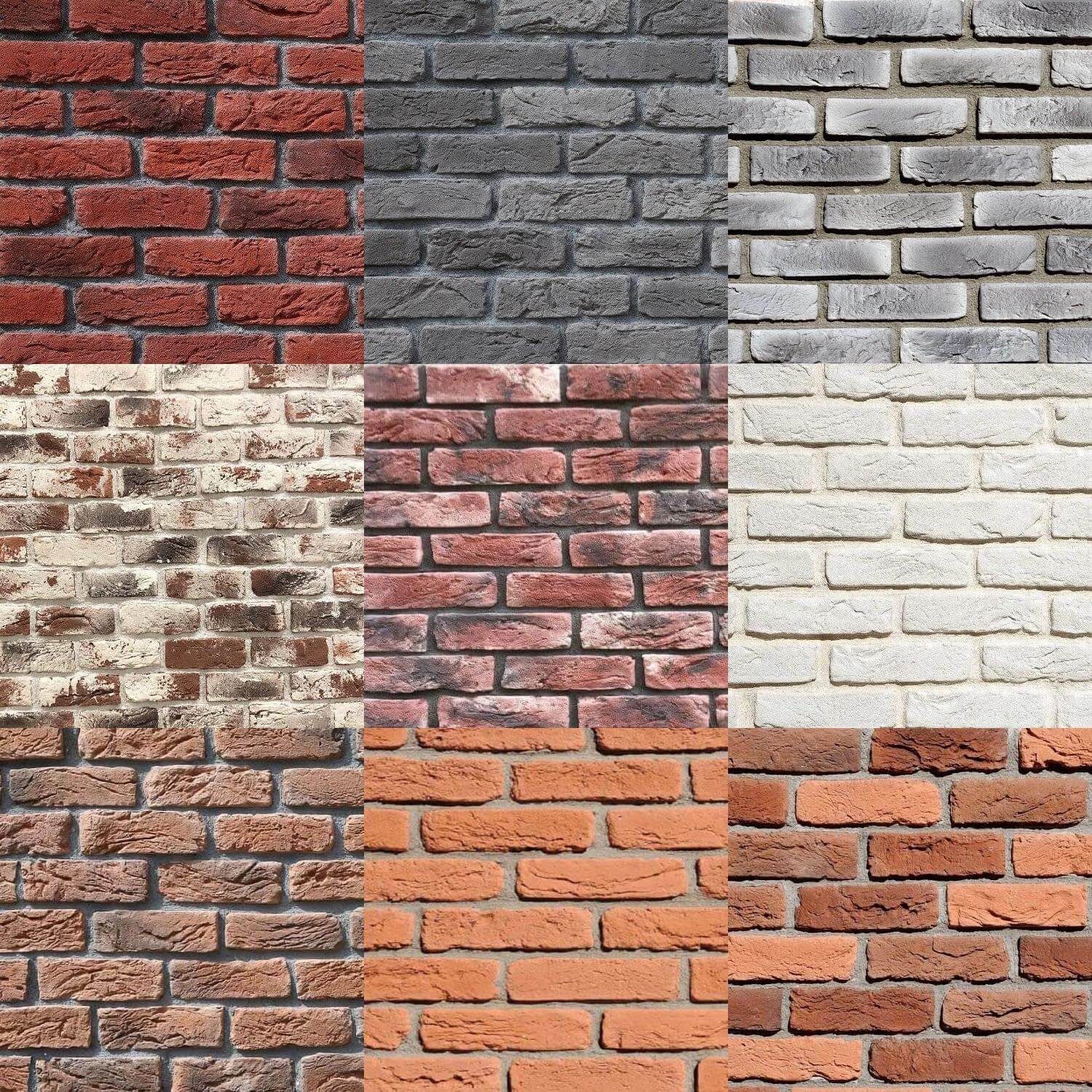 Anthracite Dark and Light Grey Multi Vintage Brick Slips