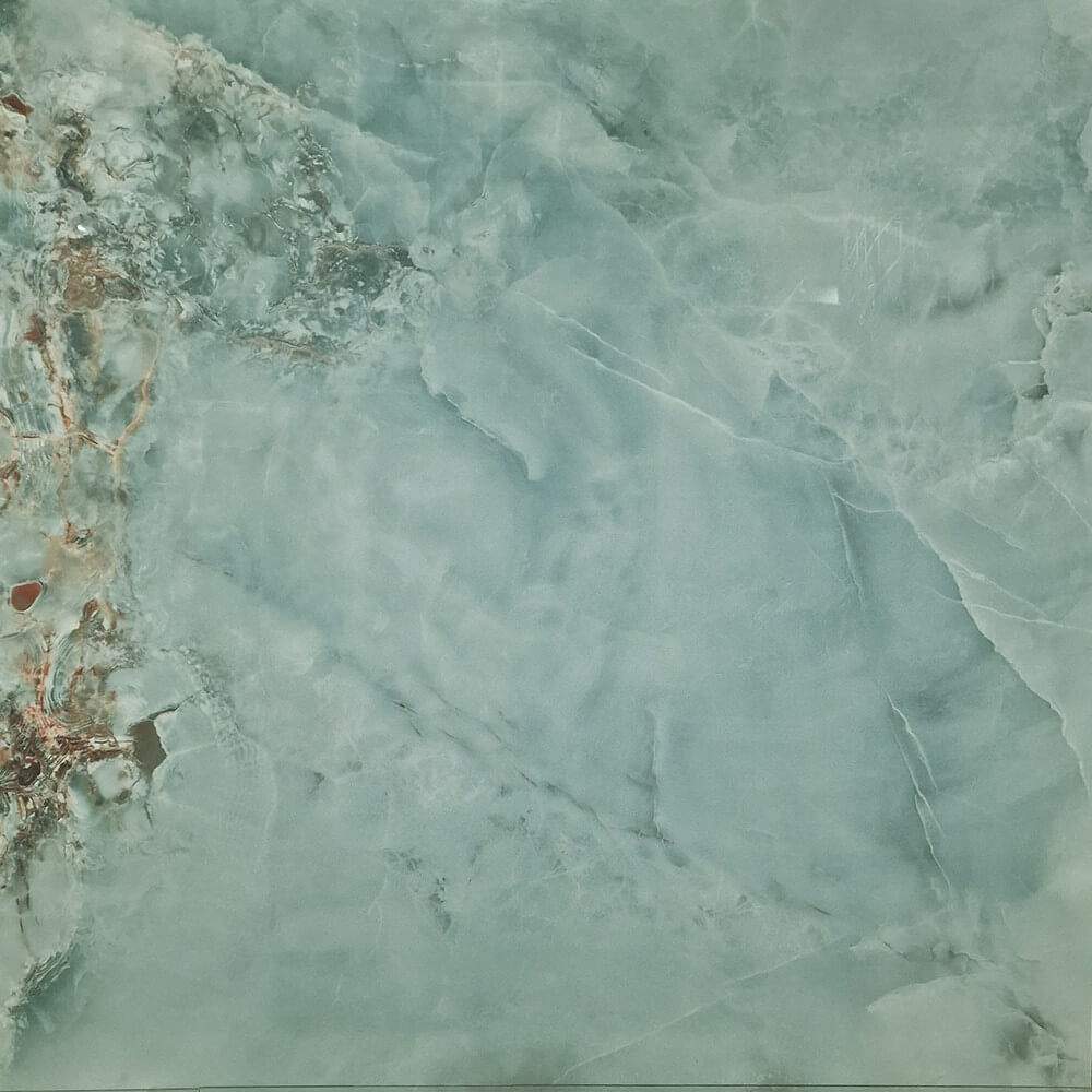 Aqua Marina Rectified Glossy Stone Effect Porcelain (1000mm x 1000mm) Wall and Floor Tiles