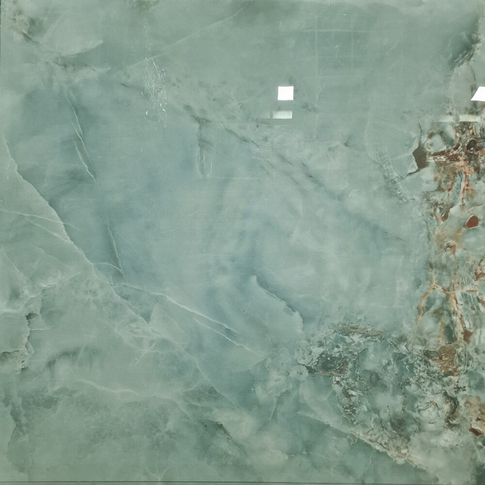 Aqua Marina Rectified Glossy Stone Effect Porcelain (1000mm x 1000mm) Wall and Floor Tiles