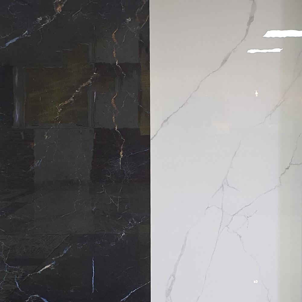 Atlantis White Rectified Large Format Polished Stone Effect Porcelain (1200mm x 2400mm) Floor & Wall Tiles