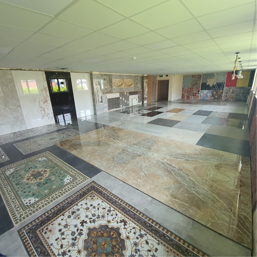 Azul Cielo Rectified Large Format Polished Stone Effect Porcelain (1200mm x 2400mm) Floor & Wall Tiles