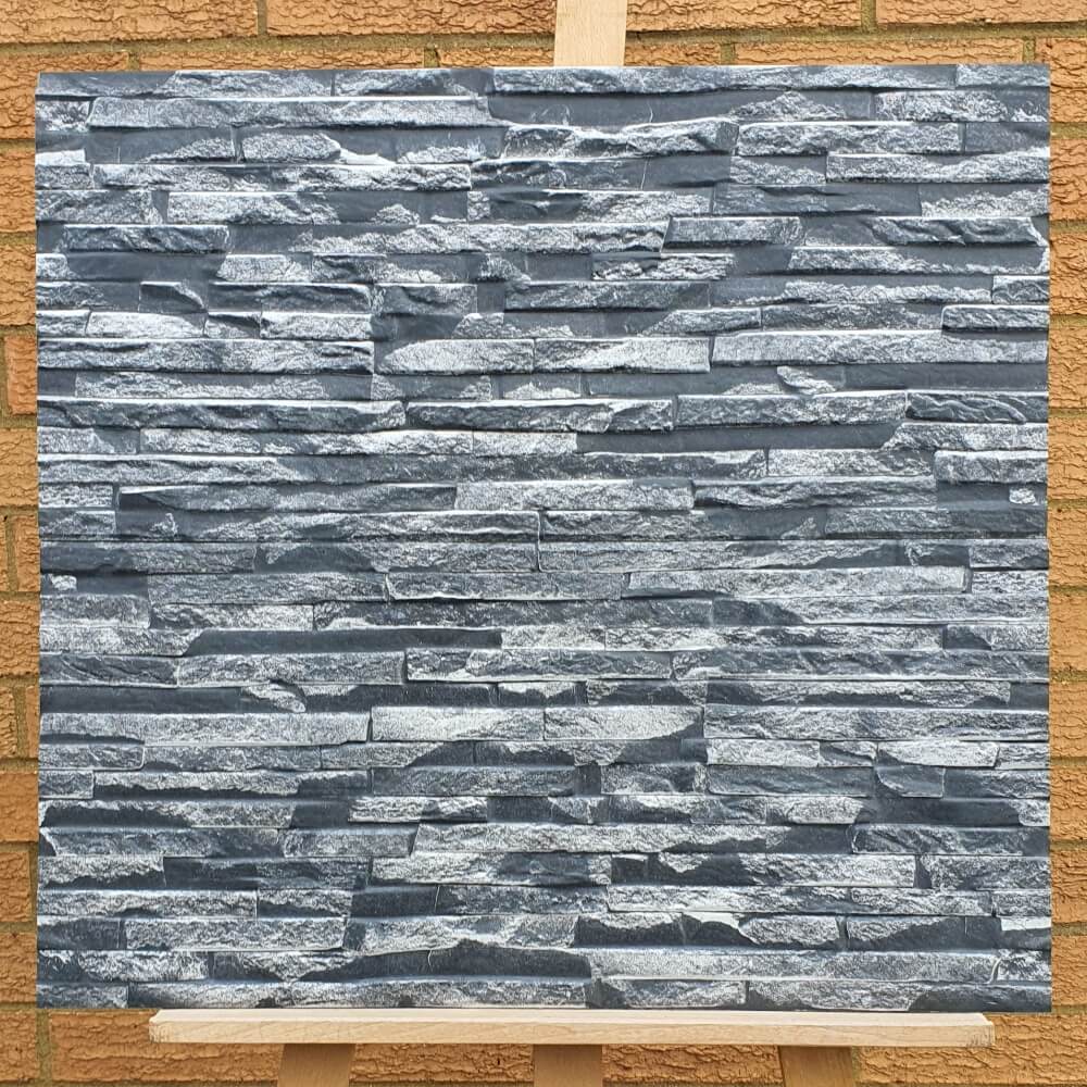 Black Lily Split Face Slate Effect (300mm x 600mm) Rectified Matt Porcelain Decorative Wall Tile