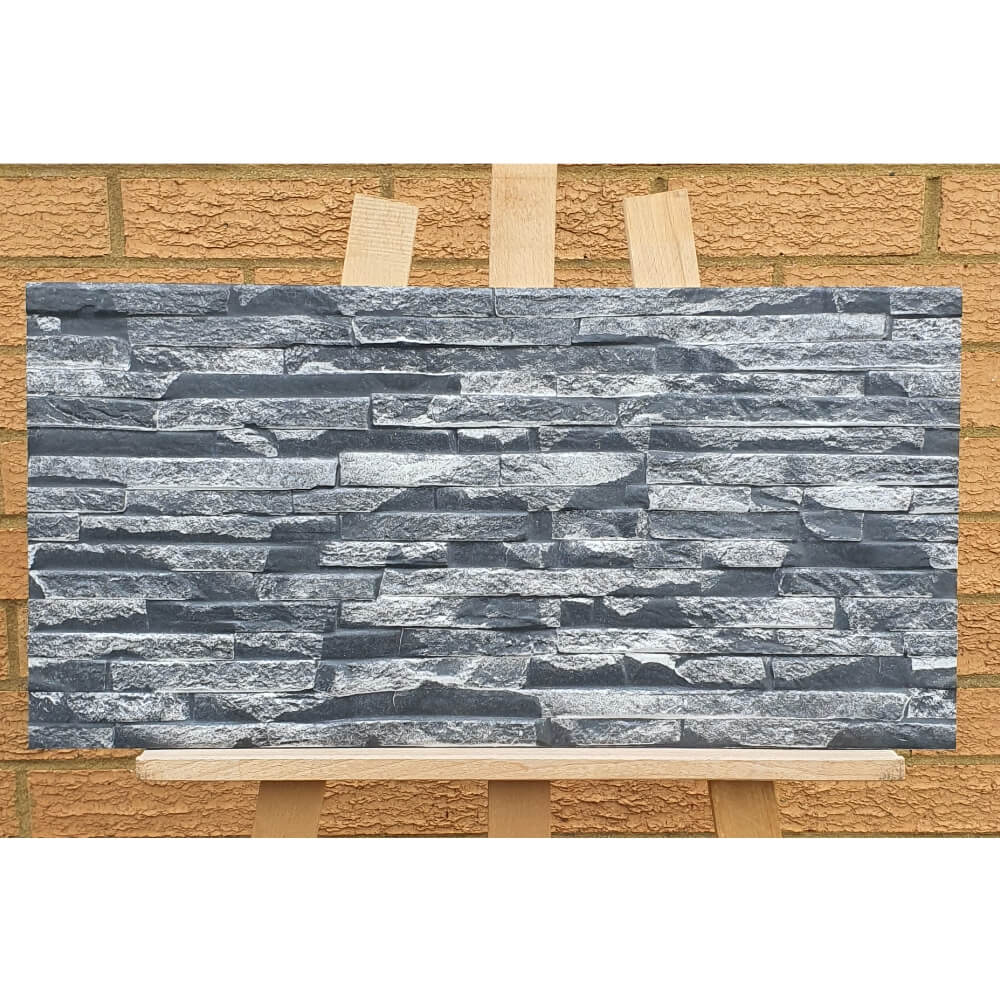 Black Lily Split Face Slate Effect (300mm x 600mm) Rectified Matt Porcelain Decorative Wall Tile