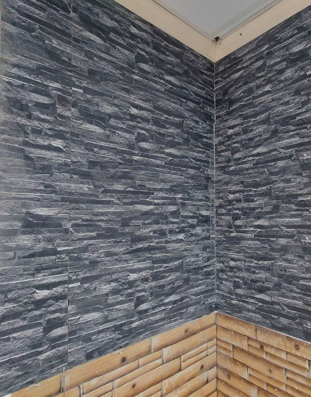 Black Lily Split Face Slate Effect (300mm x 600mm) Rectified Matt Porcelain Decorative Wall Tile