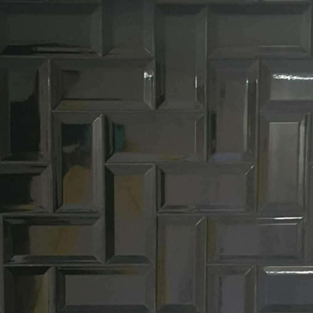 Black Metro Brick Tiles (100mm x 200mm) Diamond Decorative Polished Wall Tile