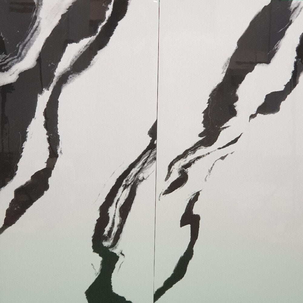 Black Panda Rectified Large Format Polished Stone Effect Porcelain (800mm x 1600mm) Floor & Wall Tiles
