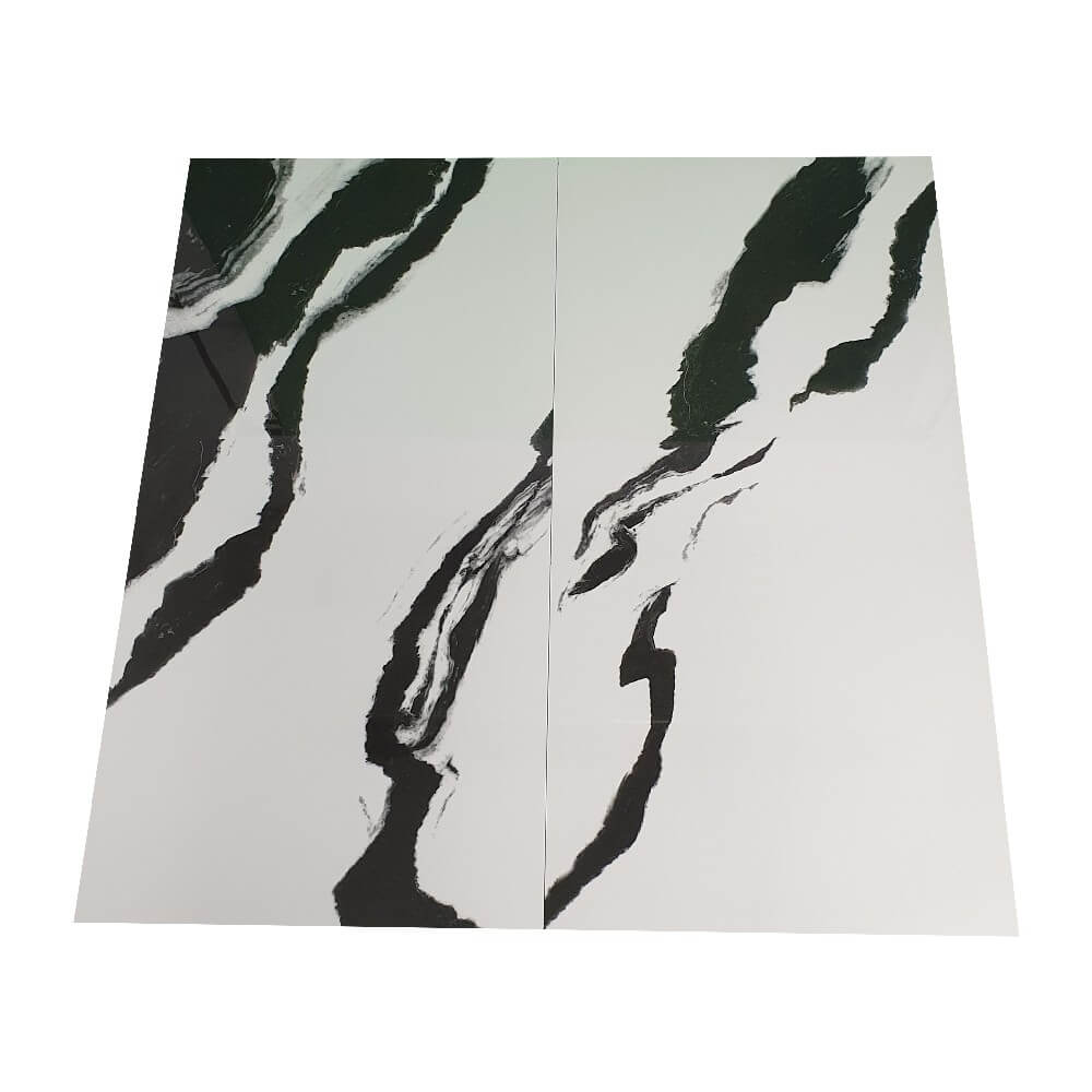 Black Panda Rectified Large Format Polished Stone Effect Porcelain (800mm x 1600mm) Floor & Wall Tiles