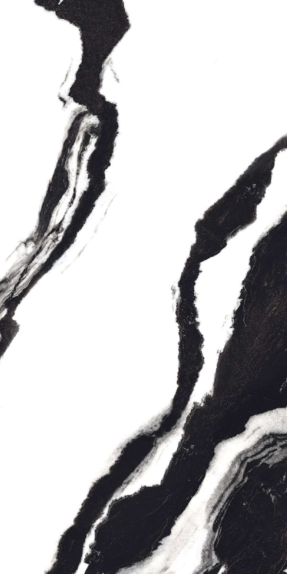 Black Panda Rectified Large Format Polished Stone Effect Porcelain (800mm x 1600mm) Floor & Wall Tiles