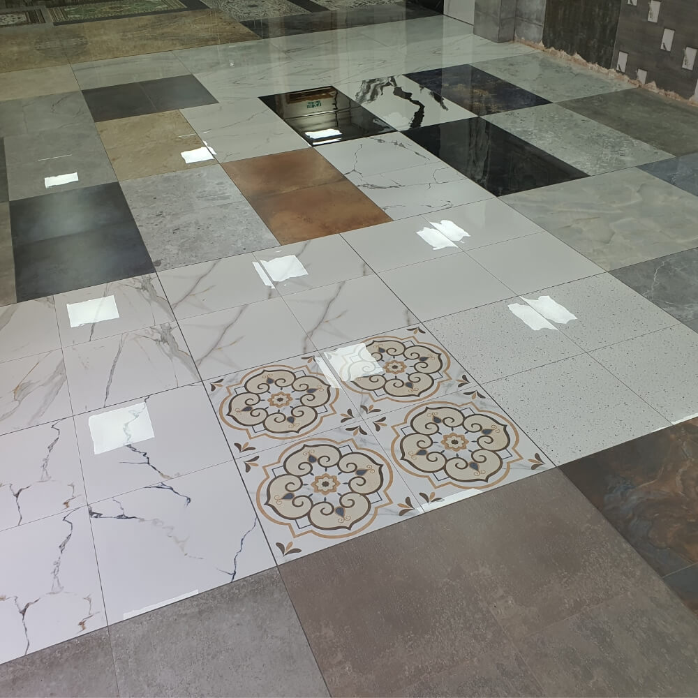 Black Panda Rectified Large Format Polished Stone Effect Porcelain (800mm x 1600mm) Floor & Wall Tiles