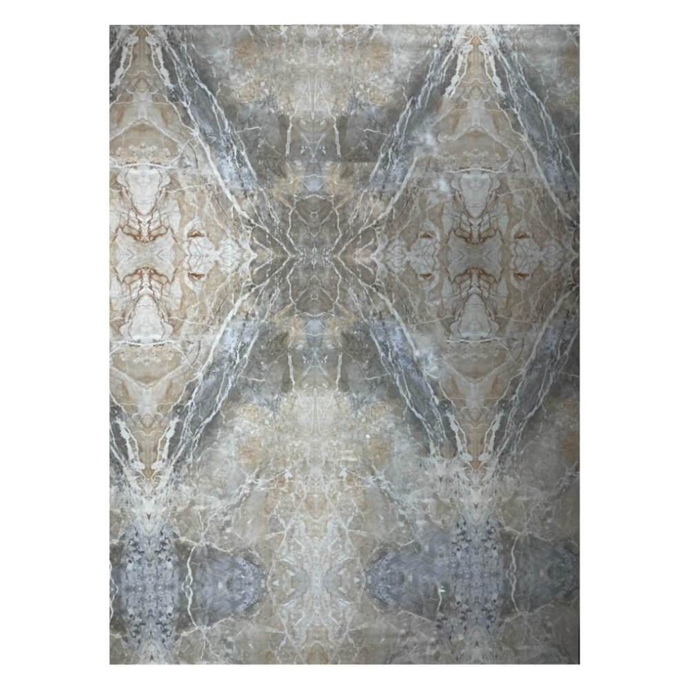 Blue Breccia Book Match A Rectified Large Format Polished Stone Effect Porcelain (1200mm x 2400mm) Floor & Wall Tiles