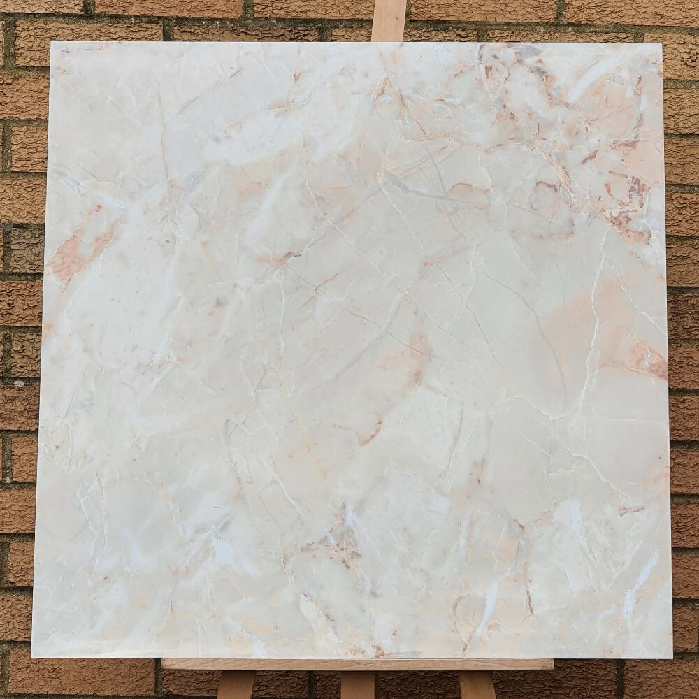 Breccia Aurora Beżowa rektyfikowana porcelana z efektem polerowanego kamienia 800x800mm płytki ścienne i podłogowe