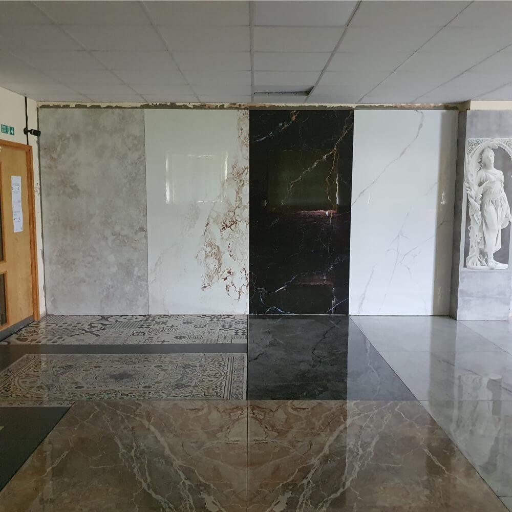 Carrara Borghini Rektyfikowana wielkoformatowa porcelana z efektem polerowanego kamienia 1200x2400mm Płytki podłogowe i ścienne