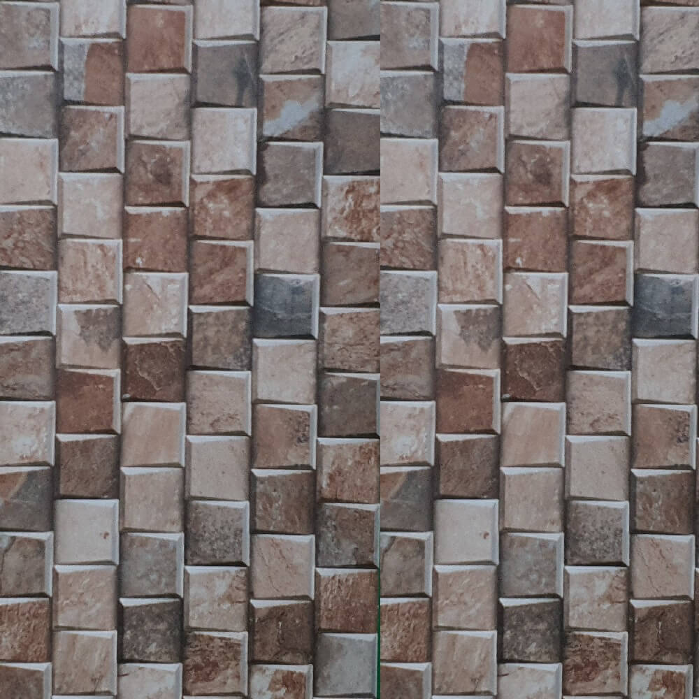 Cocoostia Coffee Brown Mosaic Cubes Split Face Slate Effect 300x600mm Rektyfikowana matowa porcelanowa dekoracyjna płytka ścienna