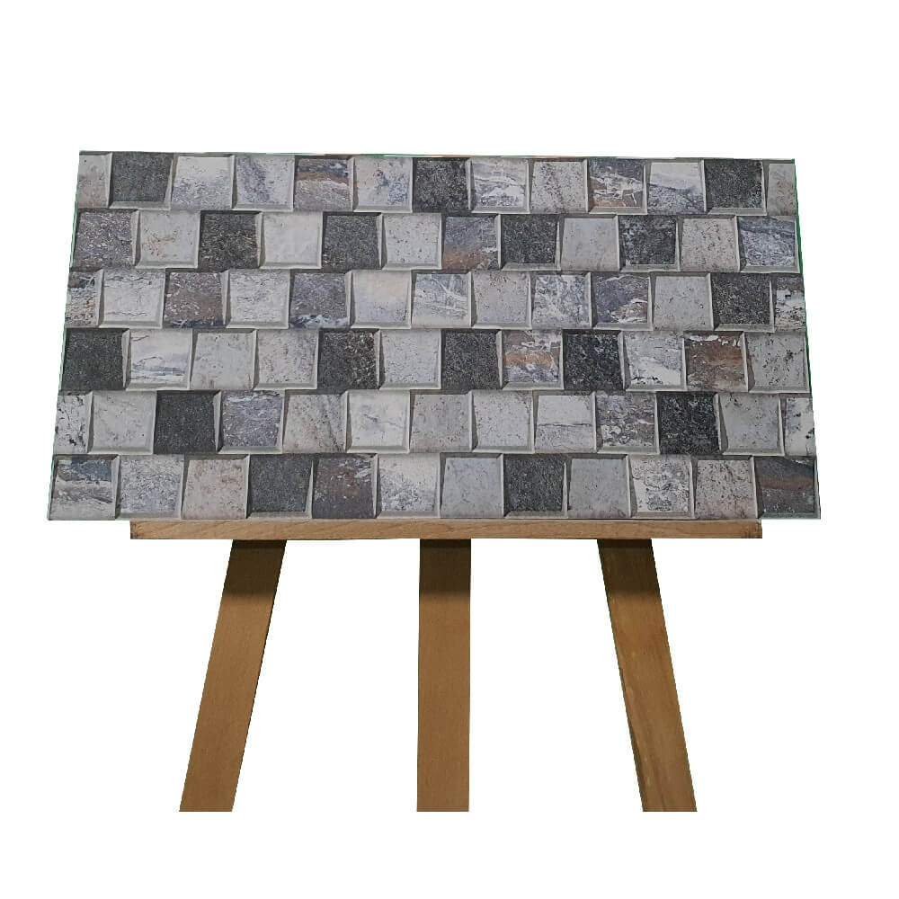 Cocoostia Grey Mosaic Cubes Split Face Slate Effect (300mm x 600mm) Rectified Matt Porcelain Decorative Wall Tile
