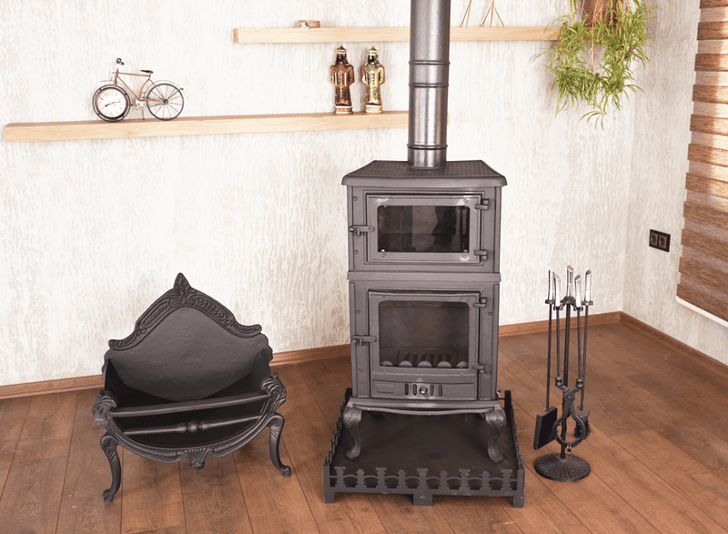Cooking Wood Burning Stove Oven Cooker Fireplace 117kg Cast Iron Body –  Decoridea