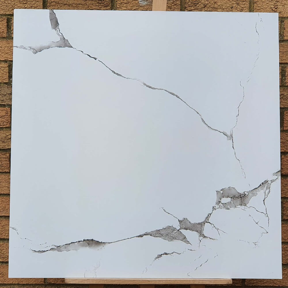 Creta Statuario Rectified Matt Stone Effect Porcelain (800mm x 800mm) Wall and Floor Tiles