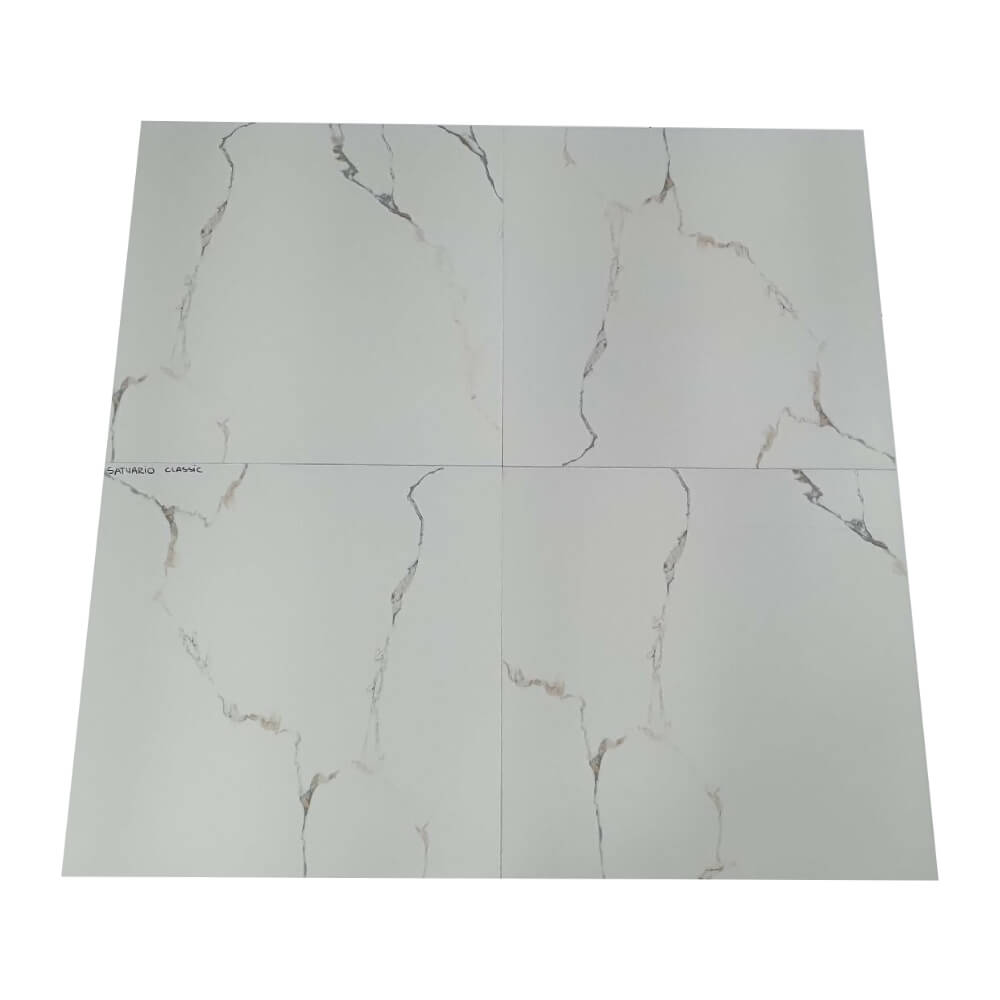 Creta Statuario Rectified Matt Stone Effect Porcelain (800mm x 800mm) Wall and Floor Tiles