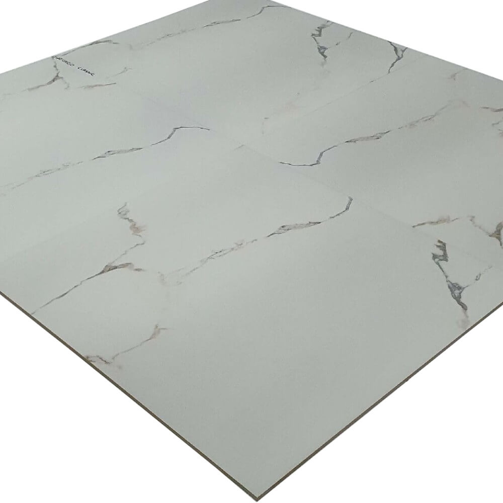 Creta Statuario Rectified Matt Stone Effect Porcelain (800mm x 800mm) Wall and Floor Tiles