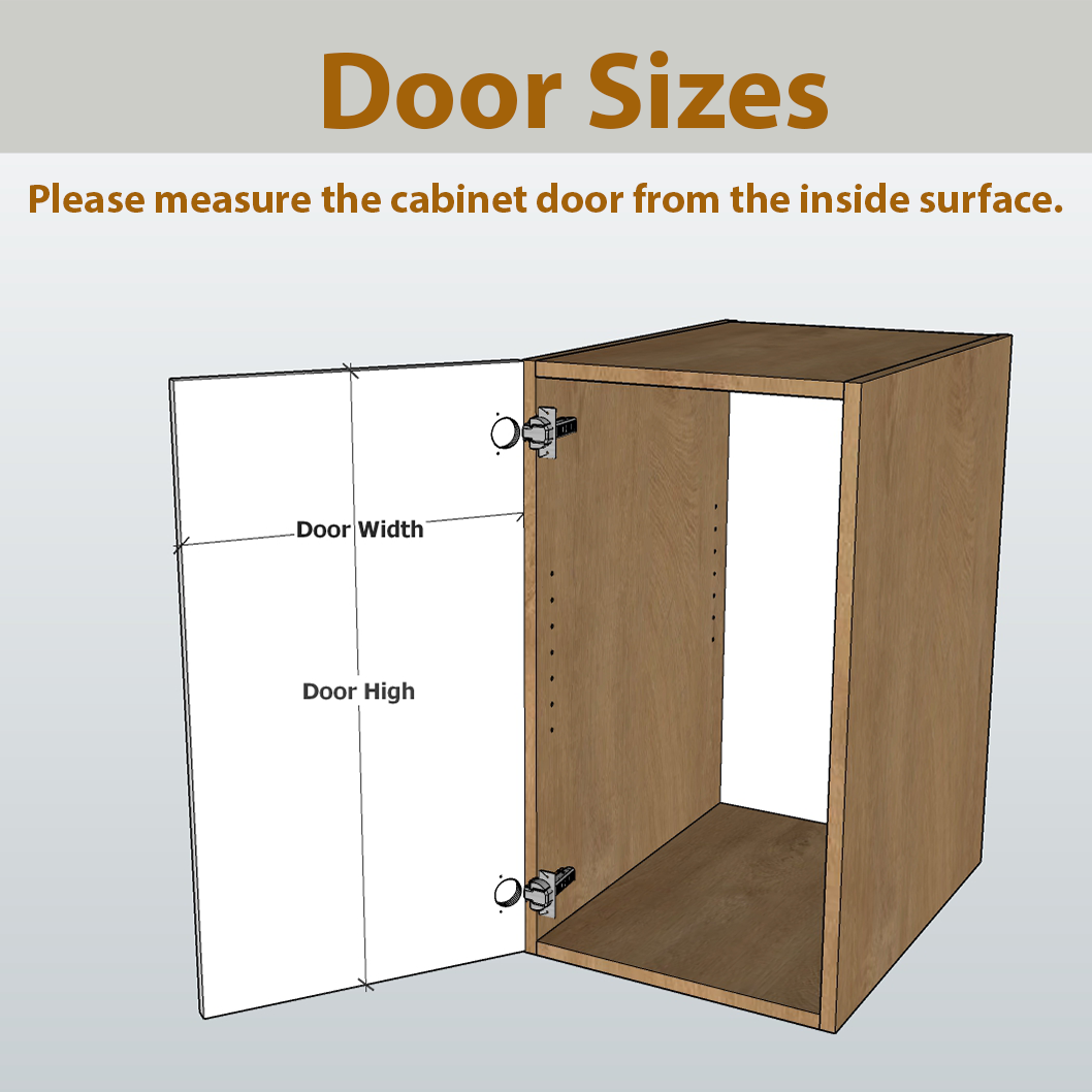 Replacement Kitchen Cabinet Doors - Made to Measure - Optional Hinge Hole Drilling - Universal Fit