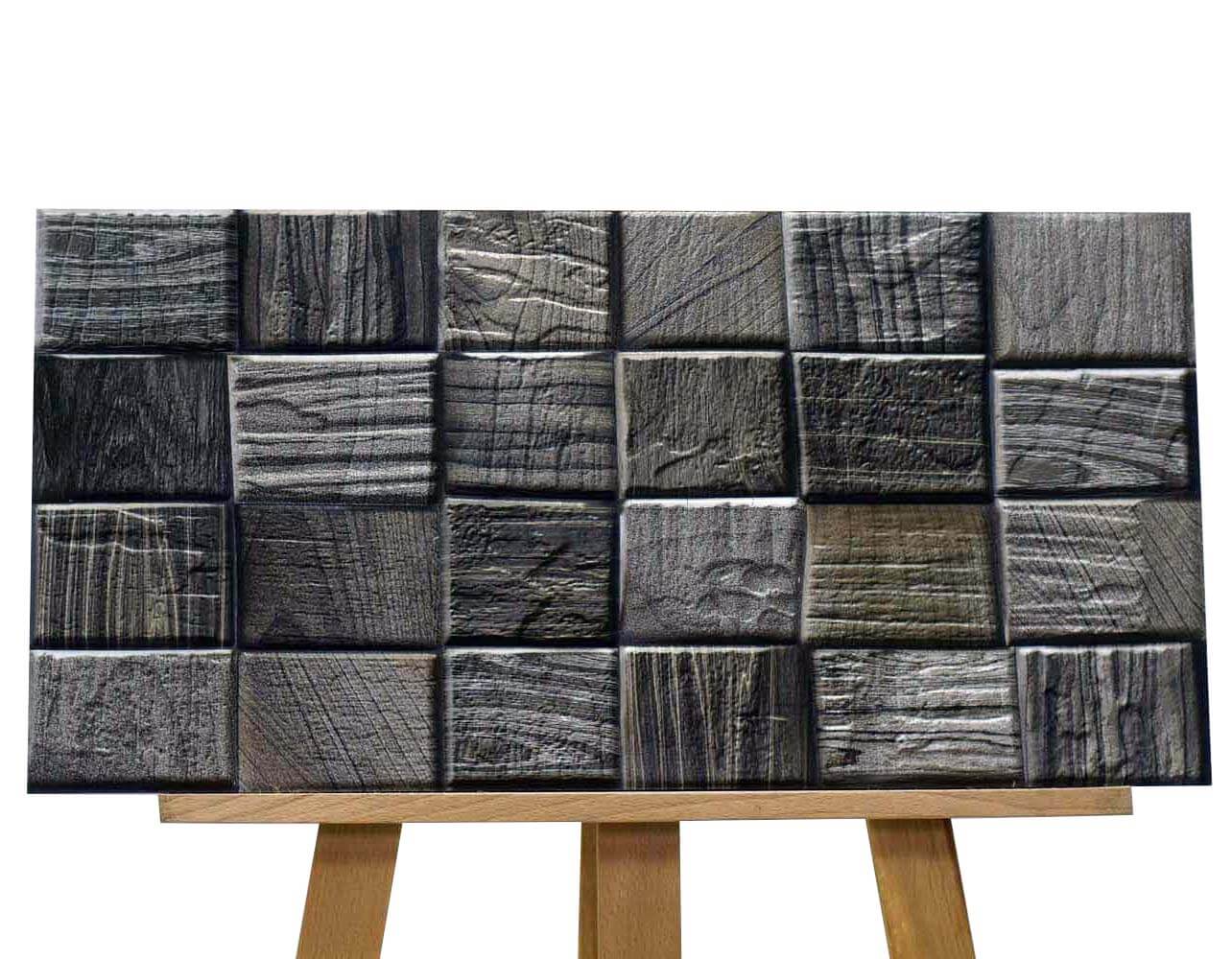 Ebony Grey Split Face Rectified Matt Porcelain (300mm x 600mm) Wall Tile