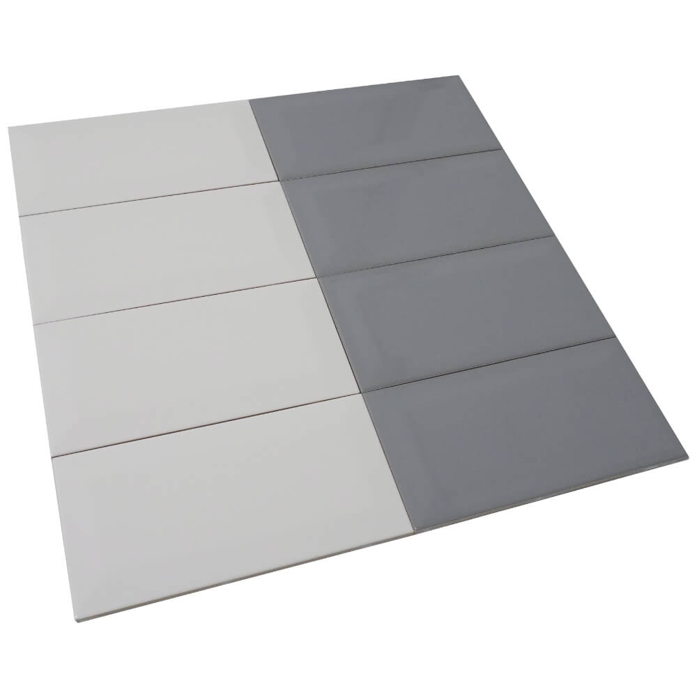 Grey Metro Brick Tiles 100x200mm Diamante Decorativ Lustruit Placi de Perete