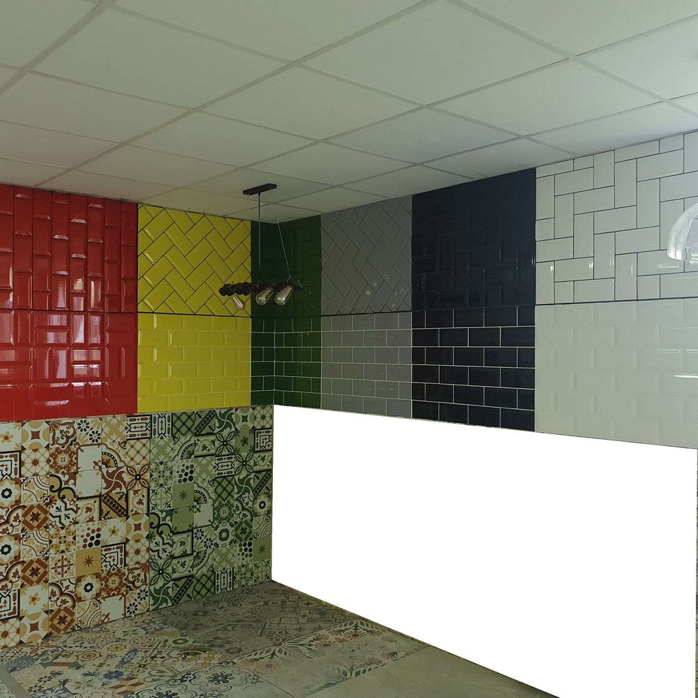 Grey Metro Brick Tiles 100x200mm Diamante Decorativ Lustruit Placi de Perete