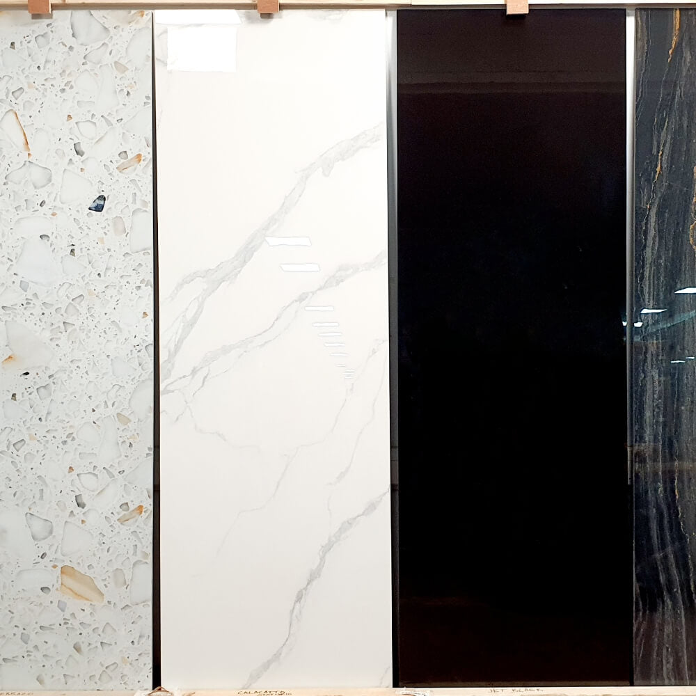 Blat de porțelan din porțelan cu efect de piatră lustruit, format mare rectificat de 18 mm, gresie 800x2400mm