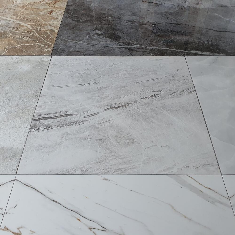 Porțelan cu efect de piatră lustruit, rectificat, format mare, 1200x1200mm, Jupiter Bianco