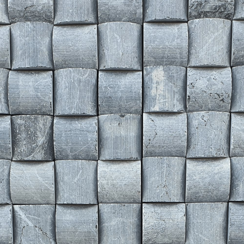 M14 Chain Black Travertine Split Face (300mm x 300mm) Matt Decorative Wall Tile