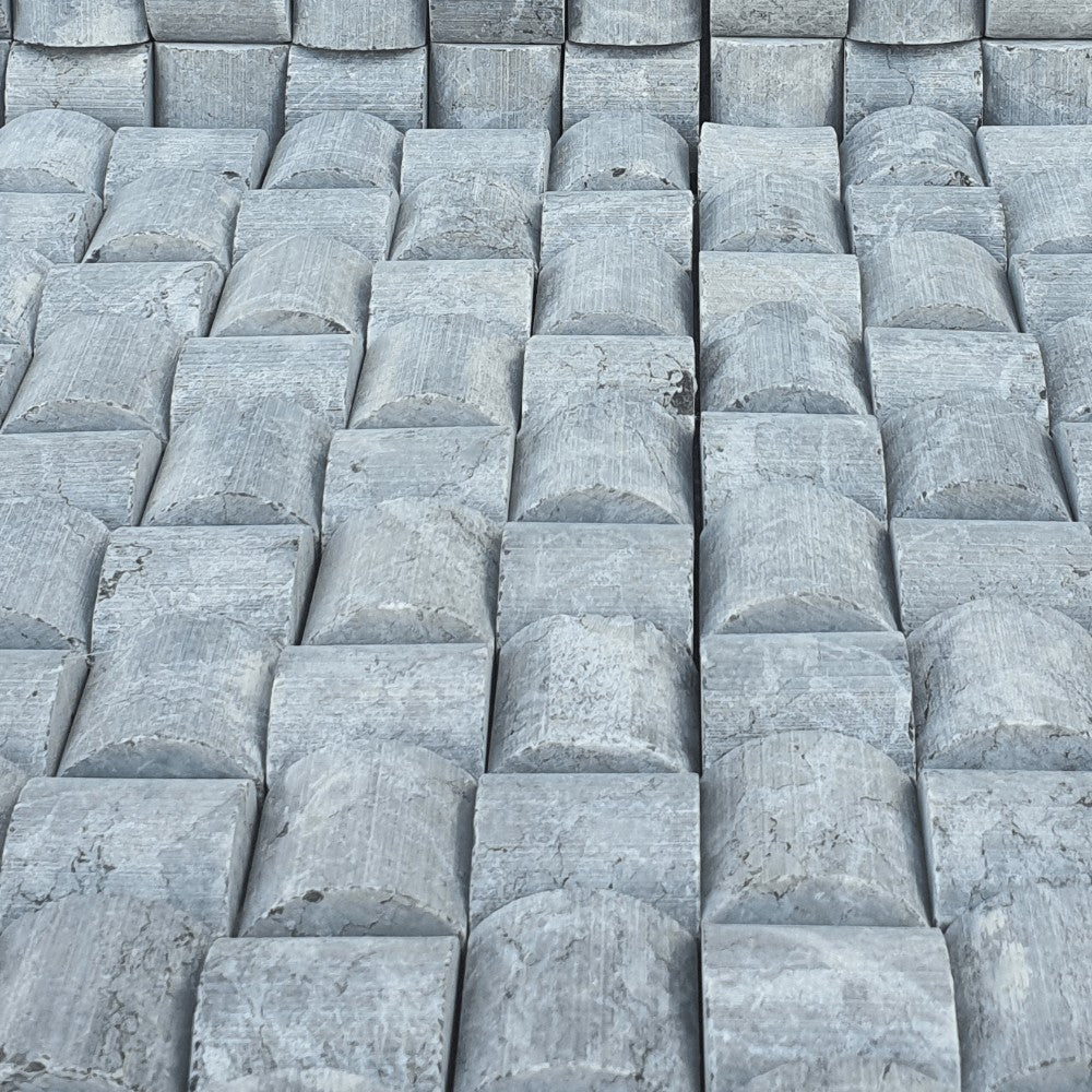 M14 Chain Black Travertine Split Face (300mm x 300mm) Matt Decorative Wall Tile